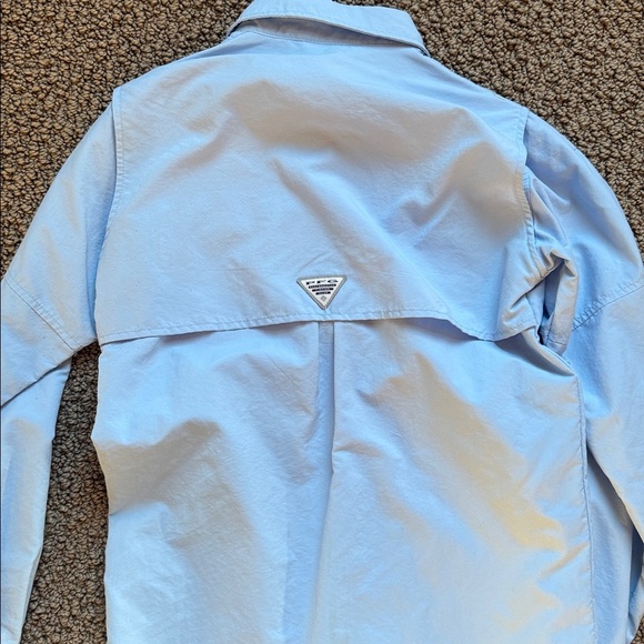 Columbia Boys PFG Bahama Long Sleeve Shirt sky blue size medium (10/12) NWOT - Picture 5 of 5